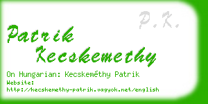 patrik kecskemethy business card
